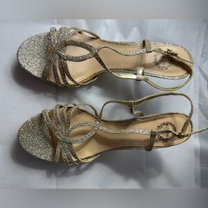 Dazzling Gold Strappy Heels by J. Renee